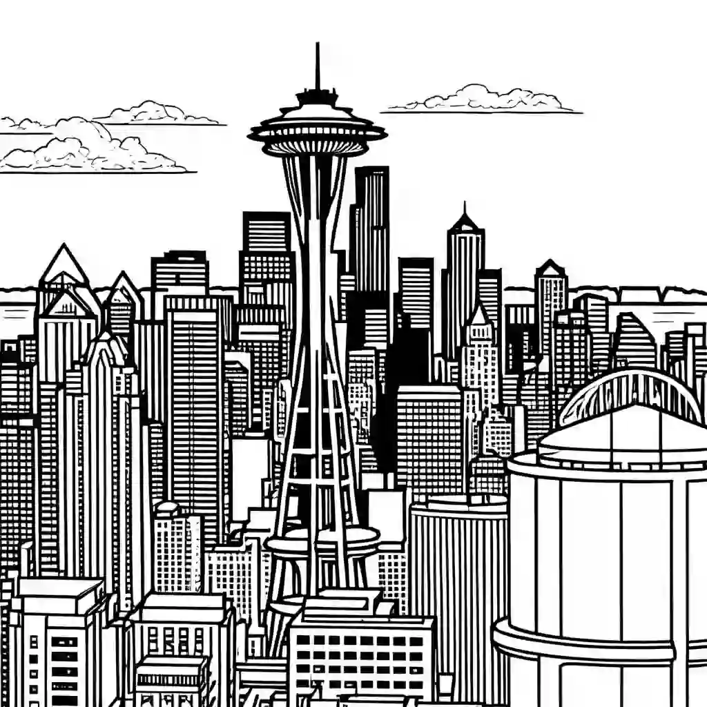 Seattle Skyline coloring pages